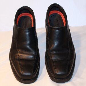 Rockport Size 8.5 Wide Black Leather STYLE LEADER 2 Bike Toe Slip On Loafer